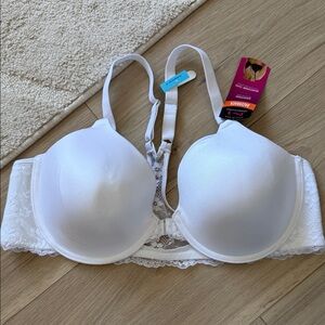 NEW- Maidenform Racerback Smoothing Bra in 40C White